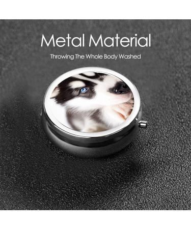 Husky Dog Mini Round Pill Box | 3 Compartment Travel Organizer | Portable Pill Case for Home & Office - Buy Online on GoSupps.com