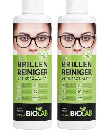 Biolab Organic Glasses Cleaner & Screen Cleaner - 2 x 250ml Refill Bottles | Silicone-Free & Alcohol-Free | Eco-Friendly Advantage Pack - Buy Online on GoSupps.com