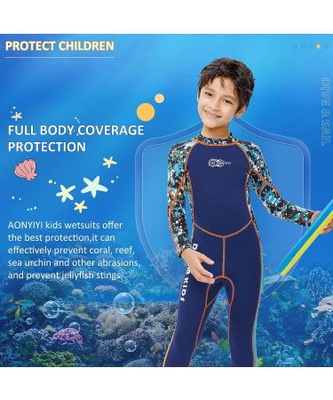 Kids 2.5mm Neoprene Wetsuit for Boys and Girls | Full Diving Suit with UV Protection | Back Zip | Ideal for Snorkeling, Surfing, Kayaking | Full-CornflowerBlue | Age 5-6 - Buy Online on GoSupps.com