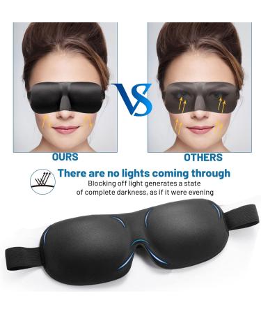 3D Eye Sleep Mask Blindfold for Napping, Yoga & Traveling - Adjustable Strap for Comfort - Black - Buy Online on GoSupps.com