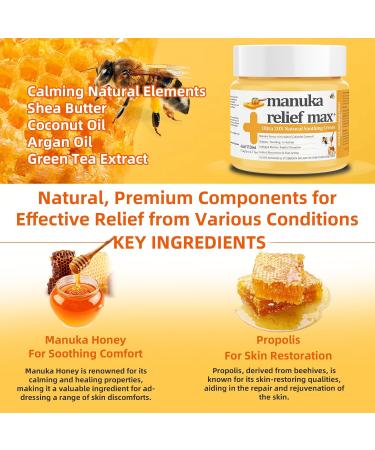 Balanitis Relief Cream - 100% Organic Manuka Honey & Tea Tree Oil Balm for Itch & Redness | Fast-Acting Soothing Ointment | 2 Fl Oz - Buy Online on GoSupps.com