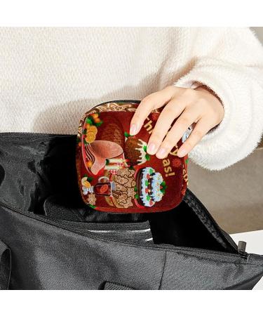 Period Bag Sanitary Napkin Storage Pouch - Xmas Travel Makeup Bag - Turkey Color4087 - Buy Online on GoSupps.com