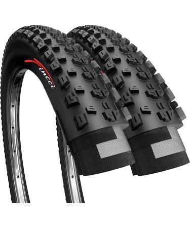 Fincci Pair of Bike Tires 26 x 1.95 Inch 50-559 Foldable 60 TPI All Mountain Enduro Tire for MTB Hybrid Bike Bicycle - 26x1.95 Mountain Bike Tire Pack of 2