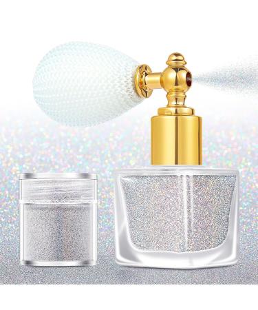 Glitter Spray Silver Hair Glitter Spray Glitter Spray for Hair and Body Fine Shimmer Spray Sparkle Body Spray for Face and The Whole Body Silver Glitter Spray for Clothes with Refill
