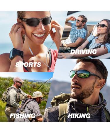 Rivbos RB831/RB832 Polarized Sunglasses - Lightweight TR90 Cycling & Sports Glasses for Men & Women | UV400 Protection for Hiking Running Golf & Fishing - Black & Pink - Buy Online on GoSupps.com