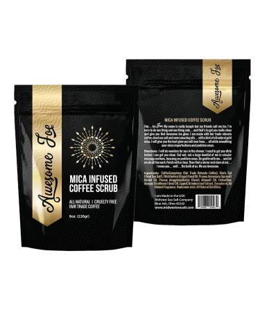 All Natural Mica Infused Coffee Scrub - 8oz | Exfoliating Body Scrub for Glowing Skin | International Shipping Available - Buy Online on GoSupps.com