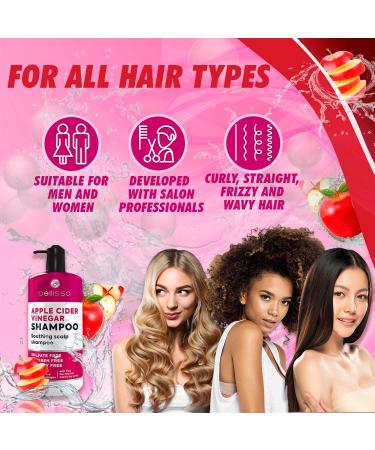 BELLISSO Apple Cider Vinegar Shampoo - Sulfate and Paraben Free Anti Dandruff Treatment for Women and Men - Deeply Moisturizing Formula for Dry Scalp and Oily Hair - Buy Online on GoSupps.com