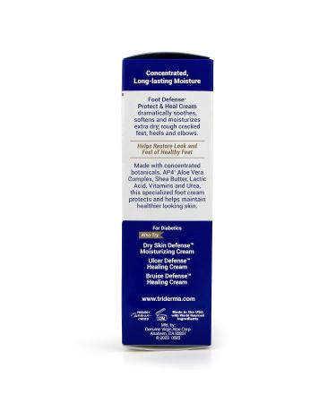 TriDerma Diabetics Foot Cream - Hydrating Relief for Dry Cracked Feet & Heels with Lactic Acid & Aloe Vera - 4.2 oz Tube - Buy Online on GoSupps.com