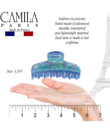 Camila Paris CP3312 Blue French Hair Clip for Women - Strong Hold Claw Clip for Thick, Curly, and Wavy Hair - Fashion Styling Accessory - Made in France - Buy Online on GoSupps.com
