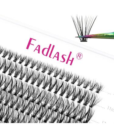 Fadlash 14mm D Curl Cluster Eyelash Extensions - 30 Root Individual Lashes, 0.07mm Thickness - Buy Online on GoSupps.com
