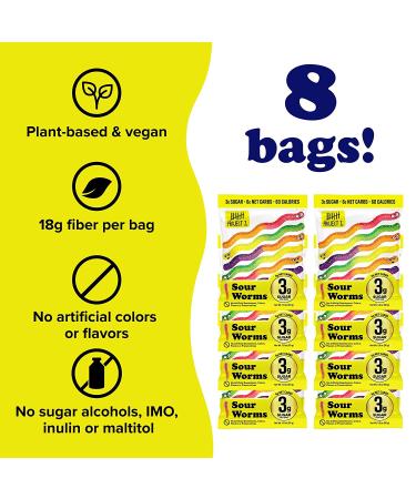 Project 7 Low Sugar Sour Gummy Worms - Vegan & Keto Candy (8 Pack) - Buy Online on GoSupps.com