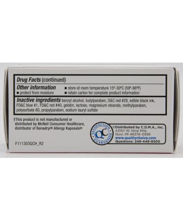 Quality Choice Allergy Relief Antihistamine Medicine - 400 Capsules - Buy Online on GoSupps.com