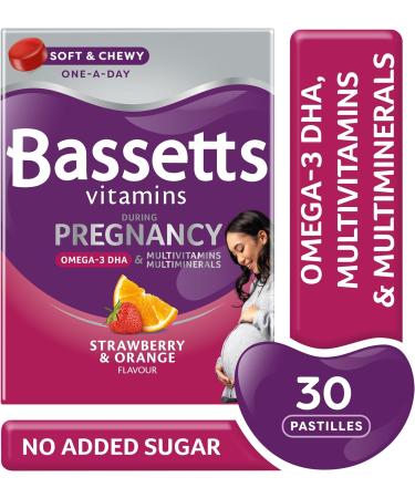 Bassetts Pregnancy Omega-3 DHA Multivitamins & Minerals 30's - Strawberry & Orange - Buy Online on GoSupps.com