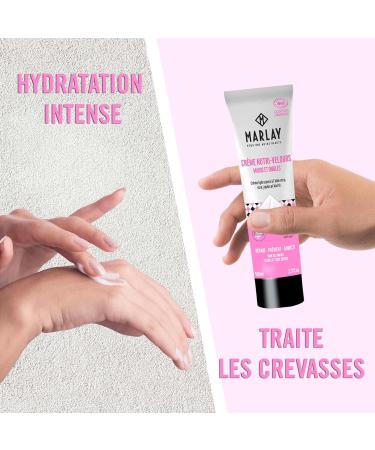 Marlay Cosmetics - Nutri-Velvet Hand Cream 100 ml - Repairing Moisturizing Cream for Dry Hands and Nails - Organic Aloe Vera Shea Butter - 99% Natural Origin - INCI 17.4/20 - Made in France - Buy Online on GoSupps.com