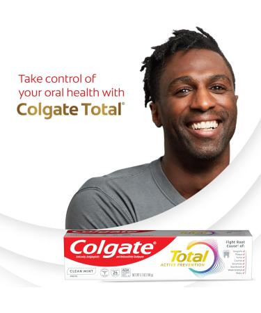 Colgate Total Active Prevention Clean Mint Toothpaste Anticavity Fluoride Toothpaste Clinically Proven Formula That Fights Plaque Bacteria Mint 4 Pack 5.1 oz - Buy Online on GoSupps.com
