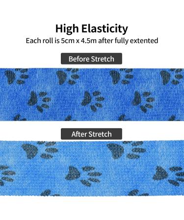 12 Pieces Self-Adhesive Bandage for Dogs & Pets | Vet Wrap Cohesive Bandages for Horses Elastic Binding Tape for Wrists Ankles & Fingers - International Shipping Available - Buy Online on GoSupps.com