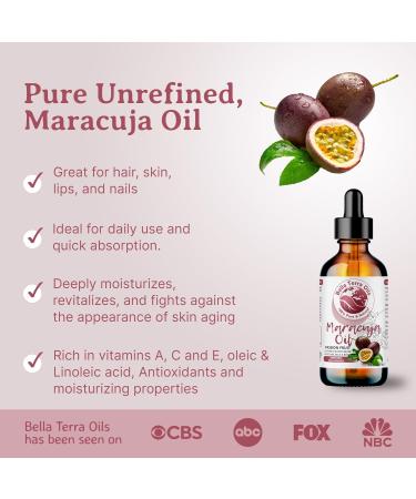 Buy Bella Terra Maracuja Oil 2oz - Cold-Pressed Rich in Vitamin C & Linoleic Acid for Smooth Skin - International Shipping Available - Buy Online on GoSupps.com