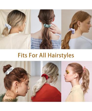 TRUEIN Silk Scrunchies for Women Girls Soft Satin Hair Scrunchies Big Elastic Scrunchy Hair Bands and Large Hair Ties Ropes Traceless Scrunchies Set for Thick Thin Hair Bobbles - Buy Online on GoSupps.com