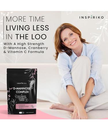 D-Mannose 1000mg Tablets - UTI Treatment & Cystitis Relief for Women - High-Strength 3-in-1 Formula with Cranberry Extract, Vitamin C - 120 Capsules - Buy Online on GoSupps.com