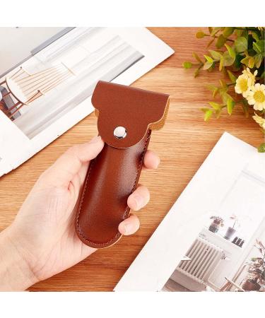 Gorgeecraft Portable Travel Razor Bag 12.7x5.8 cm Safety Razor Storage Container for Men Ideal for Business Trips (Brown) - Buy Online on GoSupps.com