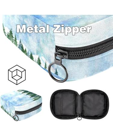 Portable Women's Binding Bags | Menstrual Cup & Tampon Bags for Teens | Multicolored Winter Landscape - Buy Online on GoSupps.com