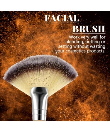 4-Piece Facial Fan Brush Set | Soft Synthetic Makeup Brushes for Blush Highlighting & Eyeshadow | Portable Cosmetic Tools with Wooden Handles - International Shipping Available - Buy Online on GoSupps.com