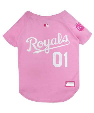 MLB Jersey for Dogs - Kansas City Royals Pink Jersey, Small. Cute Pink Outfit for Pets Small Jersey for Pets Kansas City Royals