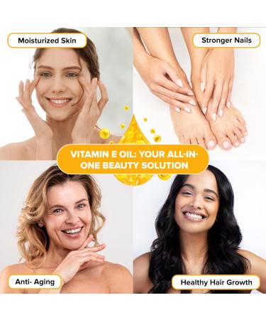 100% Pure Vitamin E Oil for Skin, Scars, Hair & Nails - Moisturizing & Hydrating, Vegan & Cruelty-Free - 50ml - Buy Online on GoSupps.com