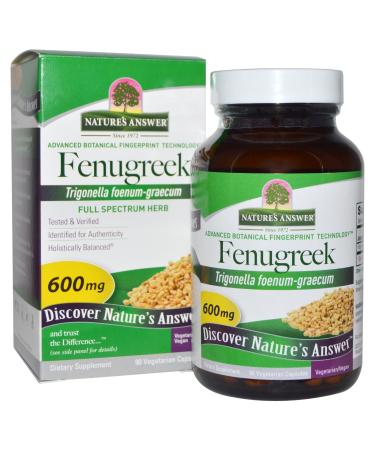 Nature's Answer Fenugreek 600 mg 90 Vegetarian Capsules