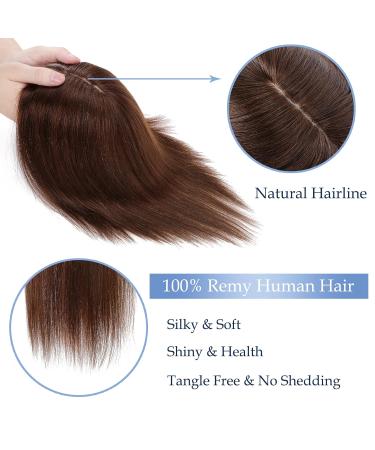 Silk-Co Real Hair Clip In Extensions - 7A Human Hair Toupee for Women | 30cm 38g Medium Brown 04# - Buy Online on GoSupps.com