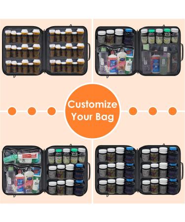 Extra-Large Pill Bottle Organizer & Medicine Bag | Modular Travel Organizer for Medications & Vitamins - Dark Gray (Locking) - XL 1 Compartment Storage - Buy Online on GoSupps.com