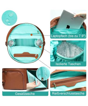 Buy Miss Fong Diaper Bag Backpack - Stylish Leather with 18 Organizers & Changing Pad - Brown | International Shipping - Buy Online on GoSupps.com
