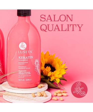 Luseta Keratin Shampoo for Dry Damaged Hair Smoothing & Nourishing Formula for Color Treated Hair | 16.9 Oz - Shop Now - Buy Online on GoSupps.com