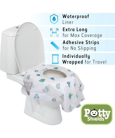 Disposable Toilet Seat Covers for Kids & Adults - 40 Pack, Germ Protect, Waterproof, Individually-Wrapped, XL Size, Blue - 40 Count - Buy Online on GoSupps.com