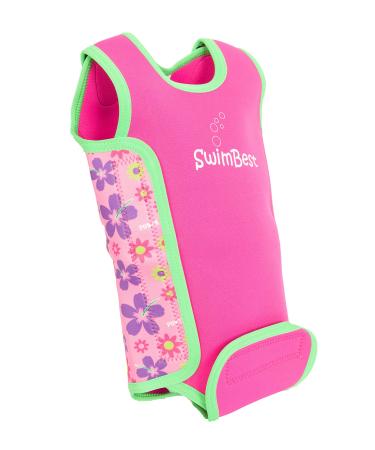SwimBest Baby Wetsuit - A Neoprene Baby Swimming Costume/Baby Wrap for 0-24 Months with 50+ UV Protection Power of Flowers 0-6 Months