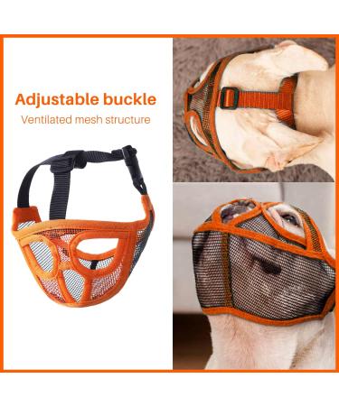 Singwow Short Snout Dog Muzzle Bulldog Muzzle Breathable Adjustable Mesh Mask for Flat Faced Dog Anti Bitting Chewing Barking (L) - Buy Online on GoSupps.com