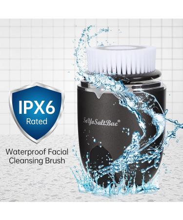 Electric Vibrating Sonic Facial Brush Cleansing Waterproof for Skin Face Exfoliating Removing Blackhead Deep Cleaning with 2 Working Speed of Men and Women 1 Black - Buy Online on GoSupps.com