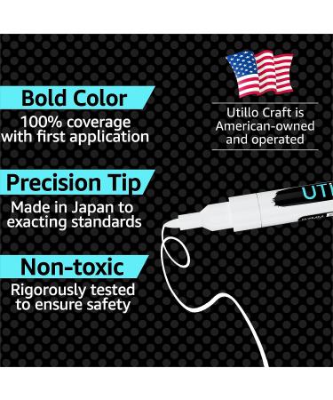 White Paint Marker 8-Pack, 0.7mm Extra Fine Tip - Made in Japan for Rock, Wood, Glass, Fabric, Metal & More | White Paint Pens for Bold Color & 100% Coverage - Buy Online on GoSupps.com