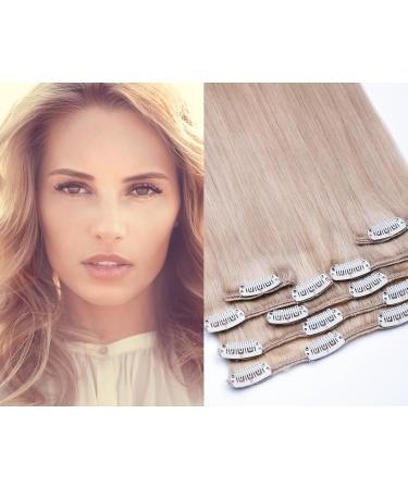 Clip In Extensions Set - 100% Real Hair 7 Pieces 70g 45cm - No. 22 Light Blonde - International Shipping Available - Buy Online on GoSupps.com