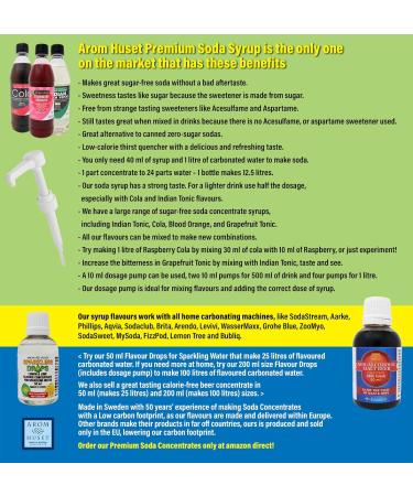 Aromhuset Zero Strawberry Soda Syrup Concentrate 500ml - Create 12.5 Litres of Sugar-Free Soft Drink - Buy Online on GoSupps.com