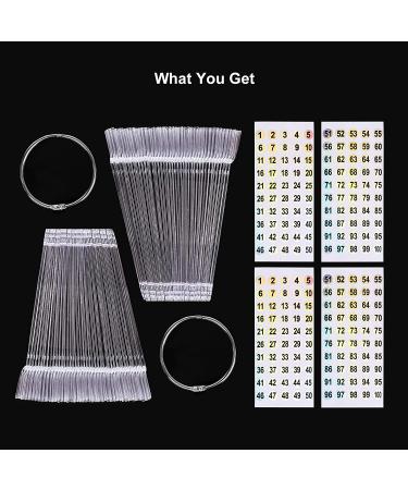 100 pc Fan-shaped False Nail Swatch Sticks with Number Stickers - Nail Polish Practice & Color Display Tips - Buy Online on GoSupps.com