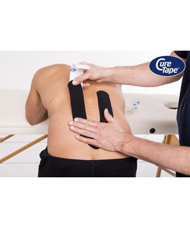 Curtape Sports Kinesiology Tape - 25% More Adhesive | Waterproof & Latex-Free | T V Certified - Black 5cm x 5m for Injury Support - Buy Online on GoSupps.com