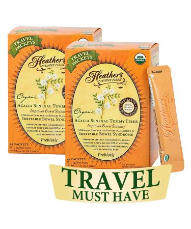 Heather's Tummy Fiber Organic Acacia Senegal Travel Packets (2 Boxes)