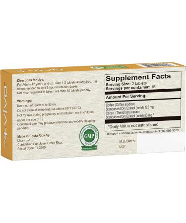 VIVO Energizing Blend - Plant-Based Cacao & Caffeine Tablets for Energy Lift | Sugar Gluten & Lactose Free | 30 Tablets - Buy Online on GoSupps.com