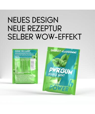 Pwrgrum Energy Chewing Gum Double Mint - 4 Pack | Sugar-Free Energy Boost | Natural Alternative to Energy Drinks | Dental Care Treat - Buy Online on GoSupps.com