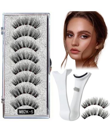 4pairs Magnetic Eyelashes with Applicator Dual Magnetic Eyelashes Set with Clip Reusable Dual Magnetic Lashes Kit Magnetic Eyelashes Natural Look Soft Magnets False Eyelashes Magnetic Eyelashe No Glue