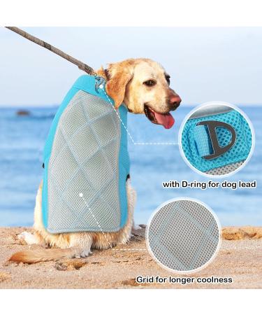 Hjumarayan Dog Cooling Vest - Breathable XXL Summer Coat with D-Rings - Perfect for Hot Days - Blue - Buy Online on GoSupps.com
