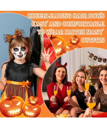 Qianyu Halloween Pumpkin Bow Headband Gothic Lace Hairband Cobweb Cosplay Costume Hair Styling Accessories for Women Girls Orange - Buy Online on GoSupps.com