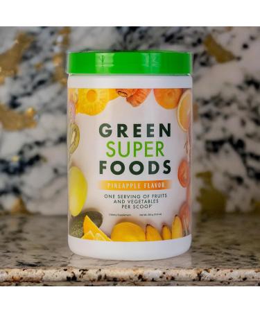 Green Superfoods | Fruits & Vegetables Supplements | Natural Energy Supplements | Vitamins & Minerals | Spinach Spirulina Beetroot Mango Wheatgrass Green Tea | 100% Non-GMO (300g) - Buy Online on GoSupps.com