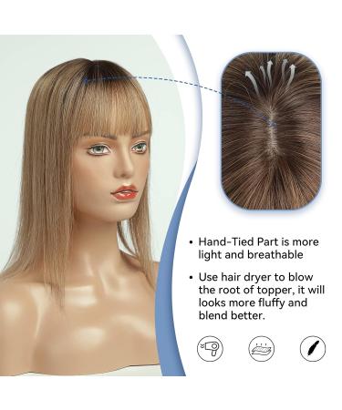 Haircube Ombre Ash Blonde Hair Toppers for Women | 100% Remy Human Hair Bangs | 150% Density | Silk Base for Thin & Gray Hair | 14 Inch | 40g - Buy Online on GoSupps.com